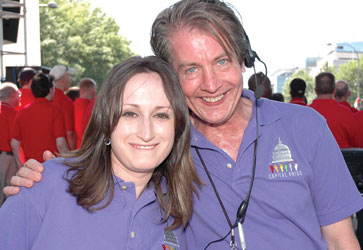 Bill Miles (r) with Jennifer Hall at the 2009 Capital Pride Festival.