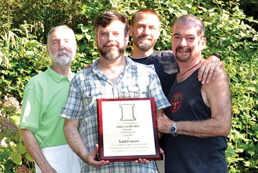 Franson holding Bikeus award