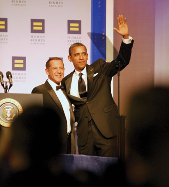 Solmonese and President Obama at HRC National Dinner 2011