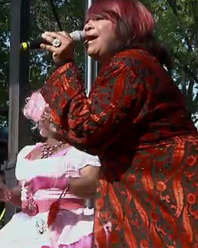 Pepper Mashay singing ''Dive in the Pool'' at Capital Pride Festival