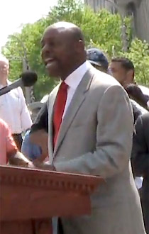 Anthony Evans at a public rally against marriage rights in 2009