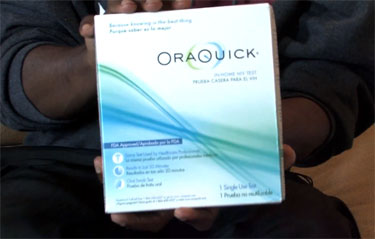 OraQuick, HIV  testing kit, demostration by Sampson