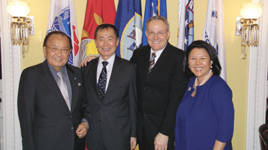 Sen. Dan Inouye, George Takei, Brad Altman and Irene Hirano Inouye