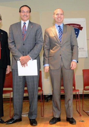 Vincent Gray and David Catania in Sept. 2013, at the Grand Opening of the Latin Public Chart School