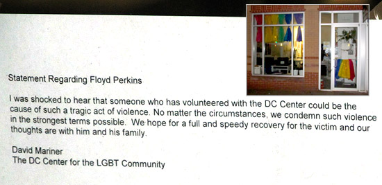 DC Center Statement regarding Floyd Perkins