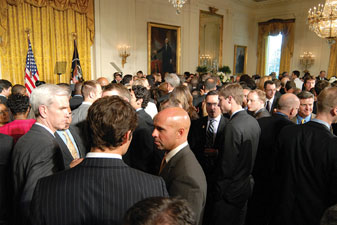 Awaiting the arrival of President and Mrs. Obama at the White House LGBT reception