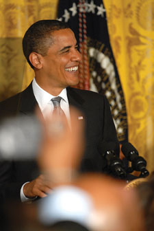 President Obama at the LGBT reception.