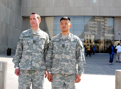 James Pietrangelo and Dan Choi after pleading ''not guilty'' at D.C.  Superior Court