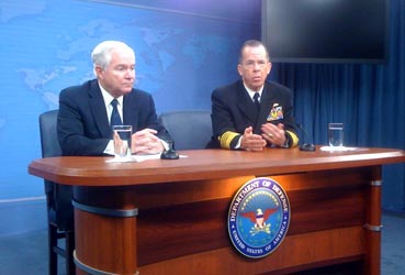 Secretary of Defense Robert Gates and Joint Chiefs Chair Adm. Mike Mullen announce DADT changes