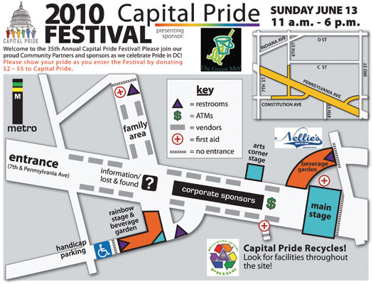 2010 Capital Pride Festival Map