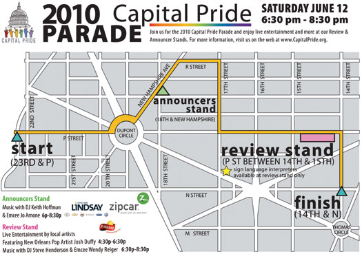 2010 Capital Pride Parade Map