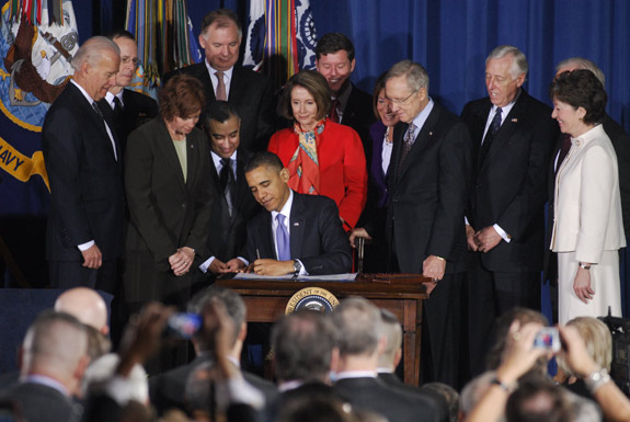 President Barack Obama signs the Don't Ask, Don't Tell Repeal Act of 2010