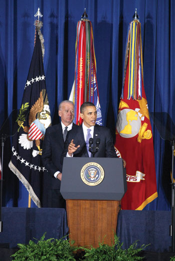 President Barack Obama with Vice President Joe Biden [left]