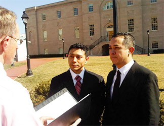 Edwin Echegoyen, left, and Rodrigo Martinez are married in the District on March 1