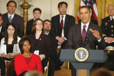 President Obama addresses attendees of the White House Bullying Prevention Conference on March 10