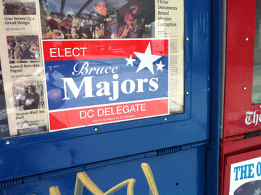 Bruce Majors election placard