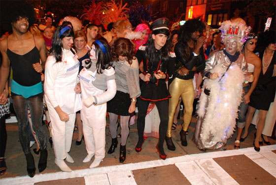 High Heel Race participants ready for the 9 p.m. run down 17th Street
