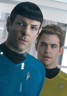 Star Trek: Into Darkness. Quinto and Pine as Spock and Kirk