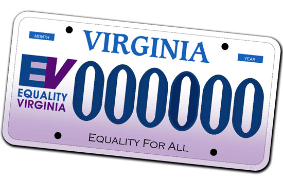 Equality Virginia license plate