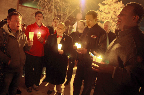 2013 World AIDS Day Candlelight Memorial with Councilman Jim Graham (center) and Mayor Vincent Gray (center right)