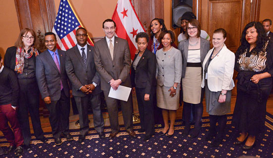 D.C. Mayor Vincent Gray announces steps to protect GLBT community from discrimination in health care, Feb. 27, 2014