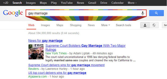Google Gay Marriage rainbow
