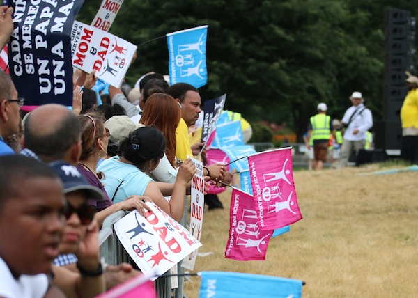 Photo: NOM supporters at Thursday's March for Marriage. Credit: Aram Vartian/Metro Weekly.