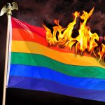 gay, lgbtq, pride, flag, fire