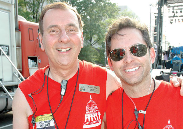 Bernie Delia and Ryan Bos backstage at the 2014 Capital Pride Festival -- Photo by Randy Shulman