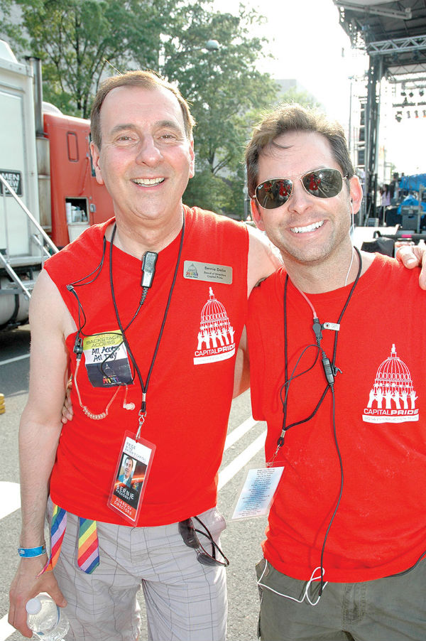 Bernie Delia and Ryan Bos backstage at the 2014 Capital Pride Festival -- Photo by Randy Shulman