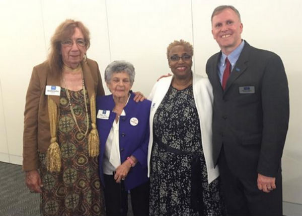 From left to right: Barbara Satin of the National LGBTQ Task Force, Sandy Warshaw, Dr. Imani Woody of Mary's House, and Michael Adams of SAGE USA at the White House Conference on Aging (Photo courtesy of SAGE USA).