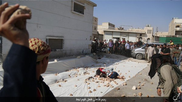 One of the victims during the stoning