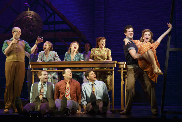 AJ Shively, Emily Padgett and the cast of Bright Star - Photo: Joan Marcus