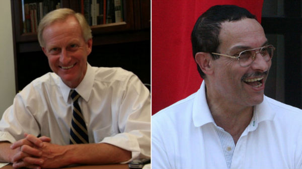 Councilmember Jack Evans, D-Ward 2 (Photo via Facebook) and Ward 7 candidate Vincent Gray (, via Wikimedia) .