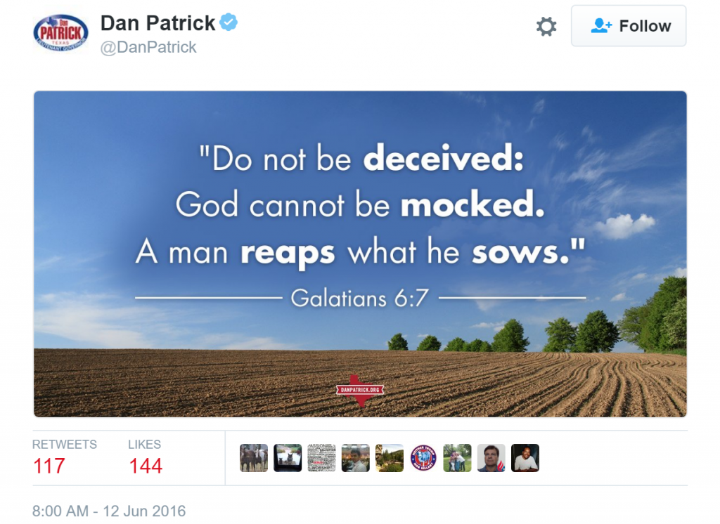 Dan Patrick Orlando Tweet