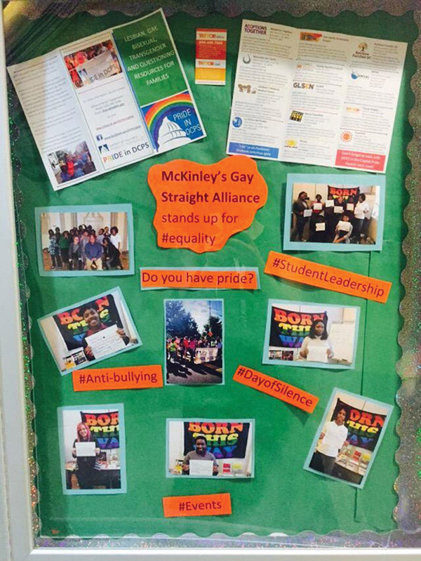McKinley's Gay Straight Alliance display board -- Photo by Desiree-Sansing