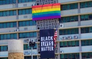 seoul embassy, pride, rainbow, flag
