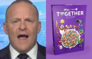 mewsmax, grant stinchfield, kellogg's, cereal, pride