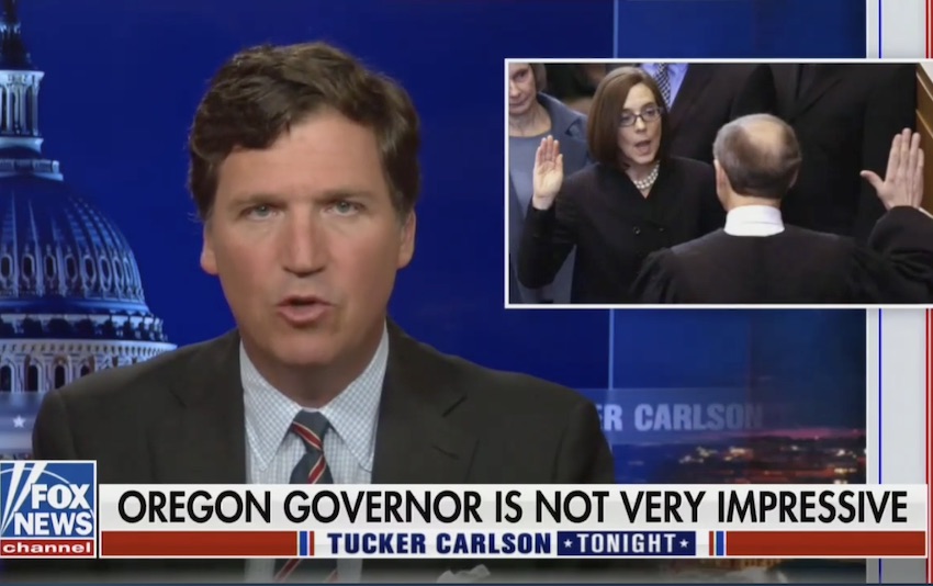 Tucker Carlson calls it "confusing" that bisexual Oregon Gov