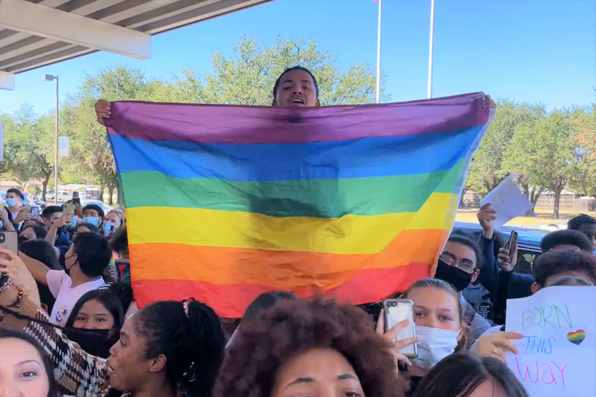 Texas students walk out of school over alleged anti-LGBTQ discrimination
