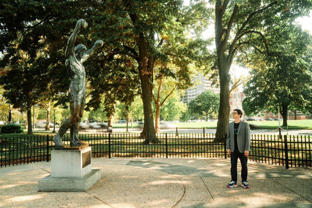 Paul Farber at the Rocky Balboa statue in Philadelphia - Photo: Gene Smirnov