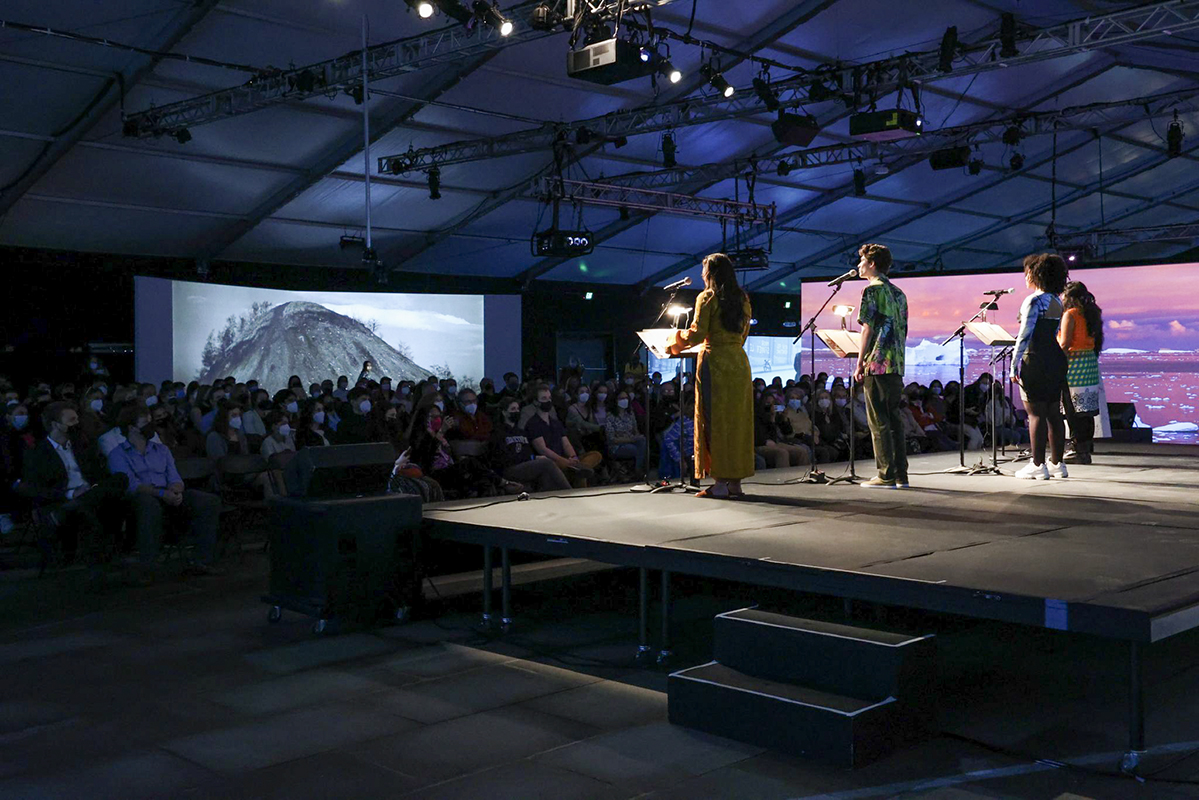 Hirshhorn - We Hear You – A Climate Archive | Ashanee Kottage, Lilli Hokum, Myiah Smith, and Nadia Nazar | Photo by Wolf Hertzberg