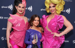 Maren Morris (center) with Cynthia Lee Fontaine and Alyssa Edwards (twitter.com)