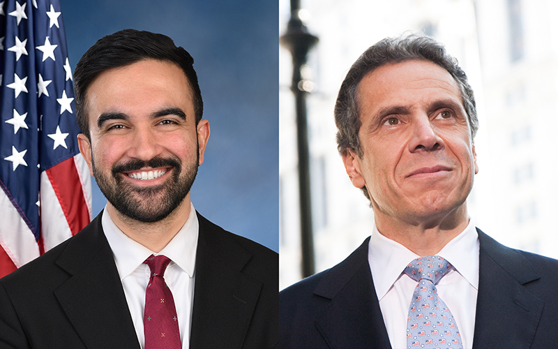 Zohran Mamdani - Official Portrait, Andrew Cuomo - Photo: Pat Arnow via Flickr CC