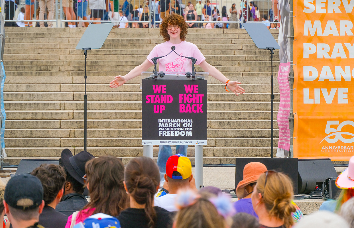 Tyler Hack at the International March on Freedom during WorldPride - Photo: Hunter Raab