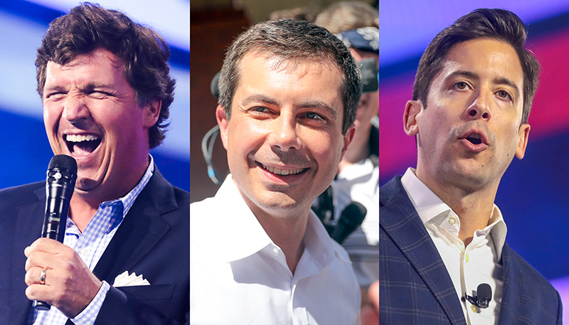 Carlson, Buttigieg, and Knowles - Photos: Gage Skidmore