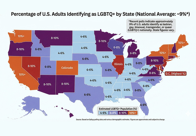 9% of U.S. Adults Identify as LGBTQ, Gallup Finds