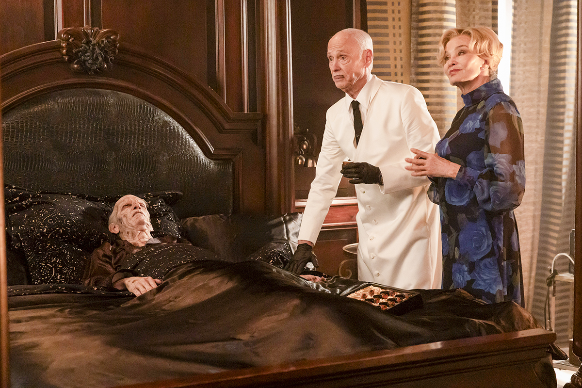 American Horror Story 13: Fedor Steer, John Waters, and Jessica Lange - Photo: Eric Liebowitz/FX